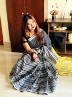 দেশীয় তাঁতের পিওর সুতি শাড়ি  - Pure cotton saree - Image 4