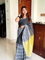 দেশীয় তাঁতের পিওর সুতি শাড়ি  - Pure cotton saree - Image 3
