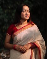 দেশীয় তাঁতের পিওর সুতি শাড়ি  - Pure cotton saree - Image 5