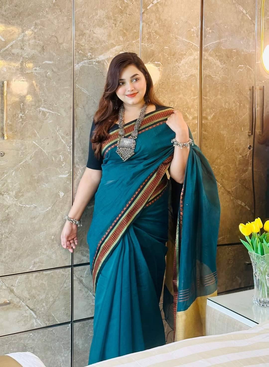 498276140_1294708089324382_3101501513015598318_n দেশীয় তাঁতের পিওর সুতি শাড়ি - Pure cotton saree - Image 1