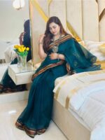 দেশীয় তাঁতের পিওর সুতি শাড়ি  - Pure cotton saree - Image 2