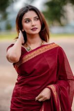 দেশীয় তাঁতের পিওর সুতি শাড়ি  - Pure cotton saree - Image 2