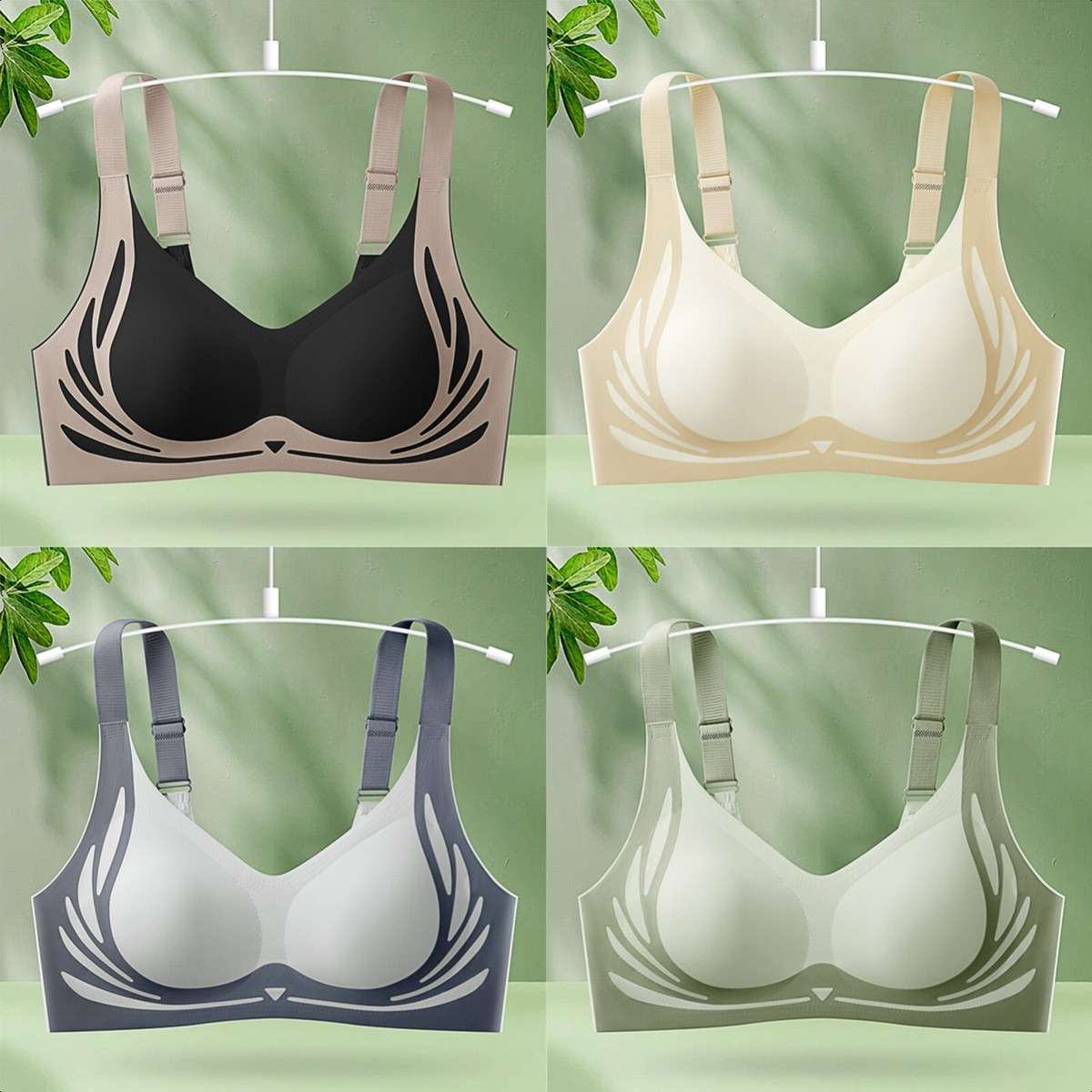 s-l1200 4 pcs Comfortable Seamless Push Up Bra | Free Delivery - Image 1