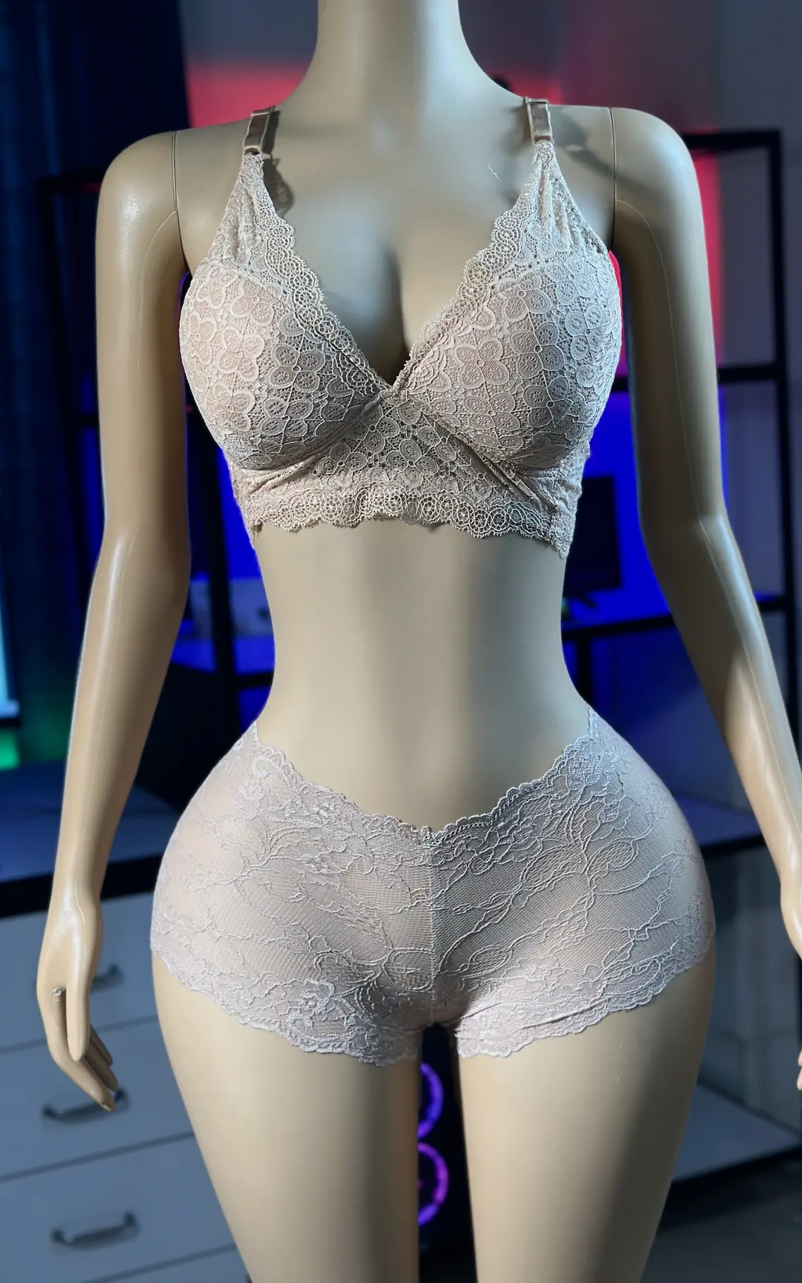 IMG_8872.JPG Comfortable Foam Net Bra & Panty Set - Skin Color - Image 1